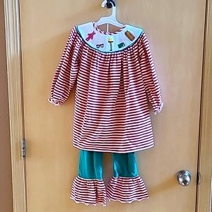 Girls Smocked Christmas Set